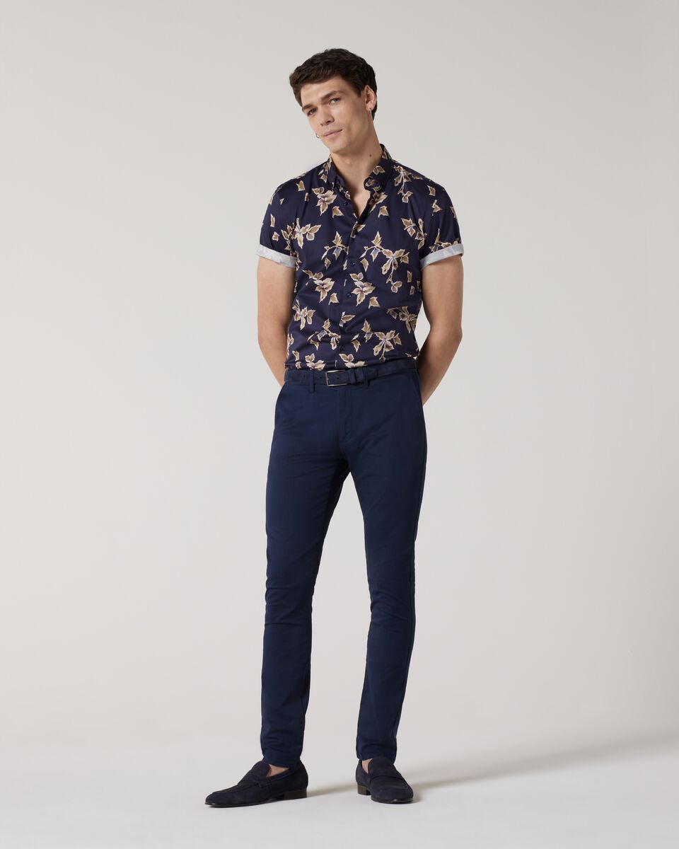Abstract Print Short Sleeve Shirt, Navy, hi-res